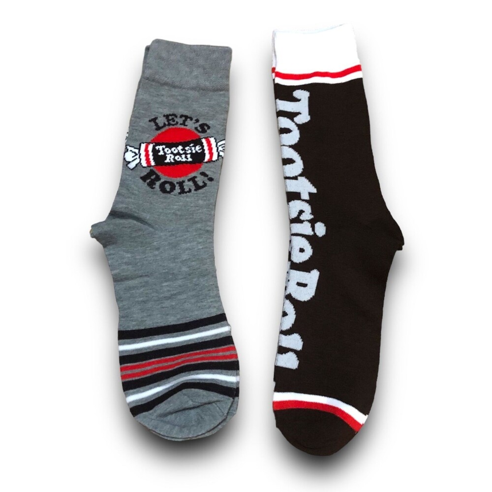 Tootsie Roll "Re-usable Bank" Men's Crew Socks - (2 Pairs) (6.5-12)